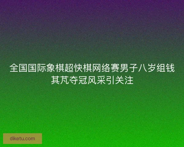 全国国际象棋超快棋网络赛男子八岁组钱其芃夺冠风采引关注